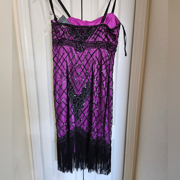 Nwt Sue Wong 1920's Flapper Beaded Elegant Coquette Dress Size 10. - Picture 11 of 16